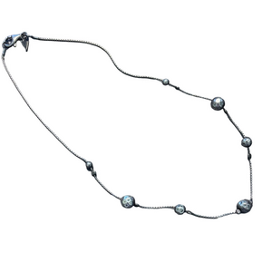 Silpada Oxidized Silver Necklace with Hammered Silver Beads N1391
